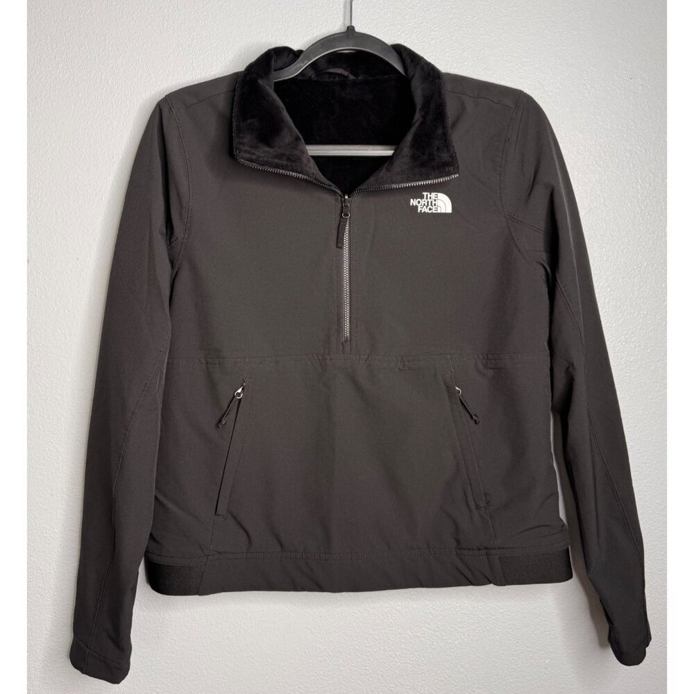 The North Face Windfall Womens Black Reversible Quarter-Zip Pullover Jacket S/M
